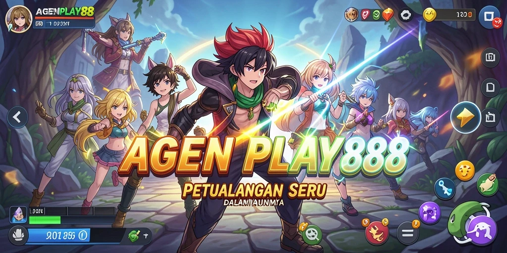 Tampilan gameplay AGENPLAY88 yang seru dan penuh warna.