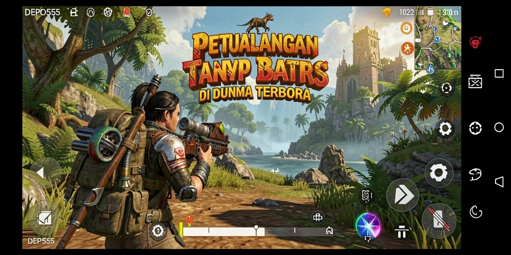 Tampilan gameplay DEPO555 yang menakjubkan dalam dunia terbuka.