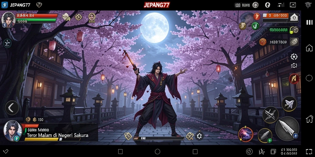 Screenshot gameplay JEPANG77 dengan suasana mencekam dan pengaruh horror.