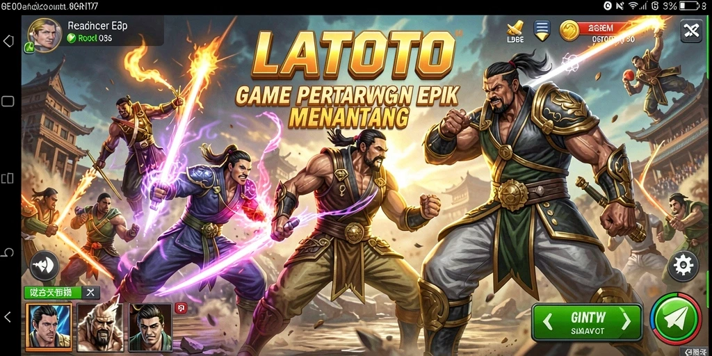 Tampilan gameplay LATOTO yang mendebarkan saat pertarungan beraksi.