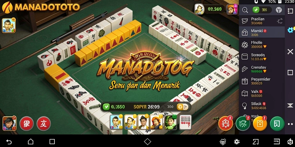 Screenshot gameplay MANADOTOTO yang menampilkan aksi seru Mahjong.