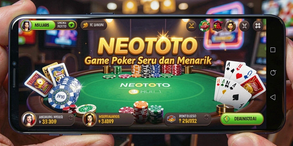 Tampilan gameplay seru di NEOTOTO dengan suasana poker yang mendebarkan.