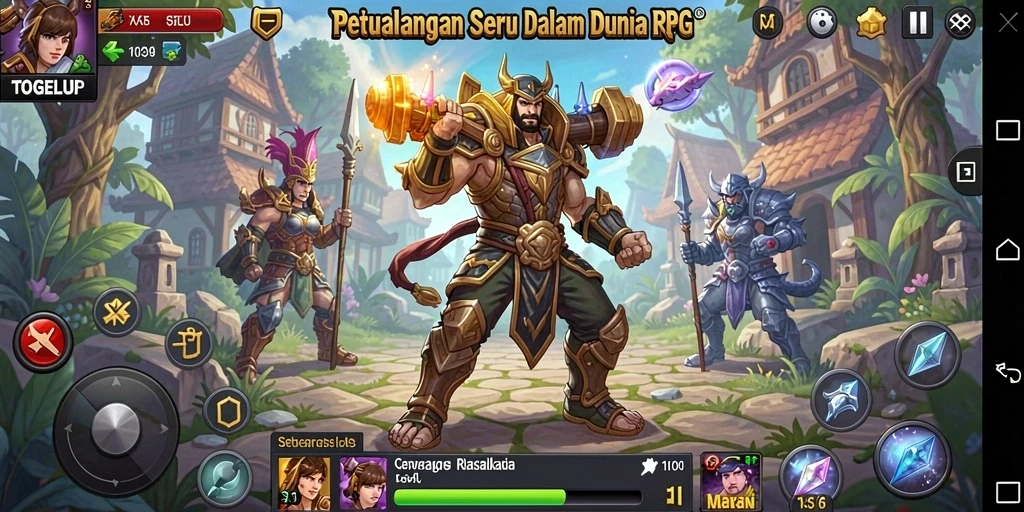 Screenshot TOGELUP menunjukkan aksi seru dalam pertarungan RPG.