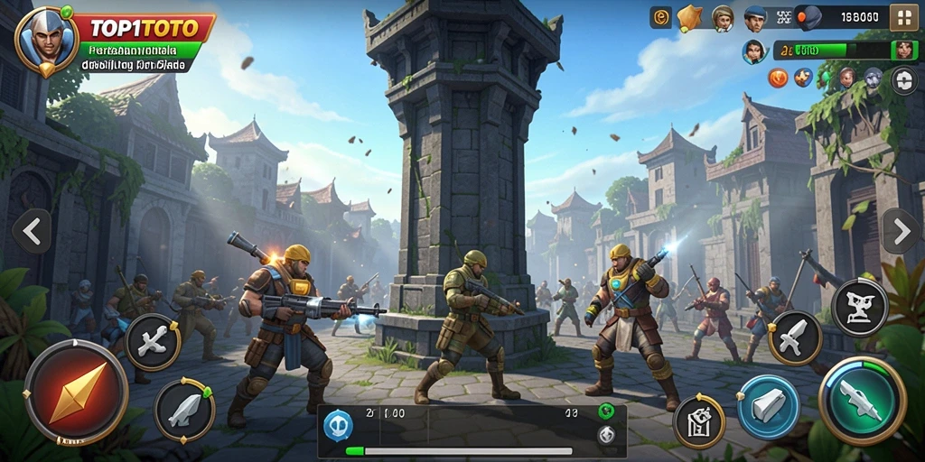 Gameplay seru Tower Defense di TOP1TOTO dengan menara yang menakjubkan.