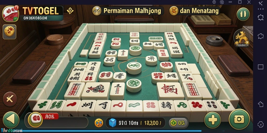 Screenshot gameplay TVTOGEL menampilkan keseruan mencocokkan ubin Mahjong.