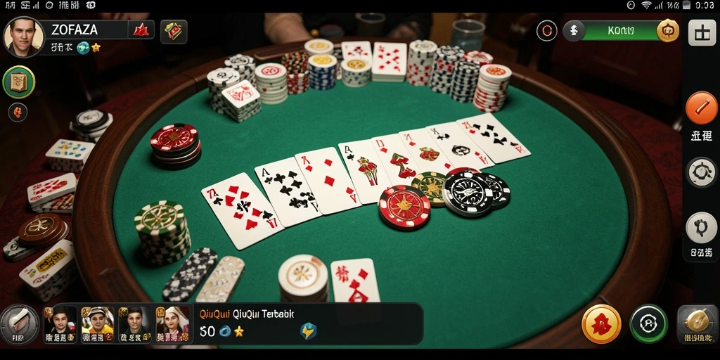 Tampilan gameplay seru di ZOFAZA yang menampilkan aksi QiuQiu.